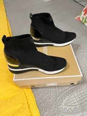 Michael Kors Skyler Wedge Bootie Sock Sneakers